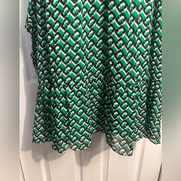 Heidi Print Long Sleeve Shift Dress Diane Von Furstenberg Size Large. Green. - Picture 11 of 16